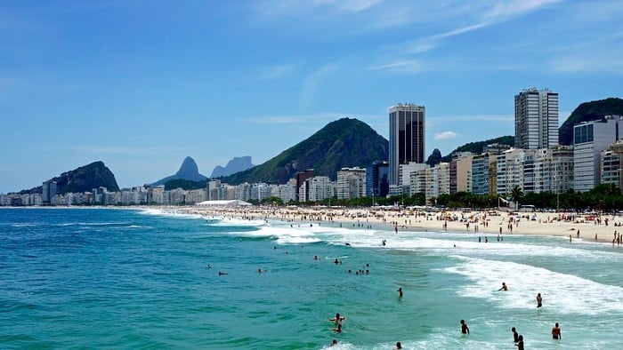 Praia de Copacabana no Rio de Janeiro