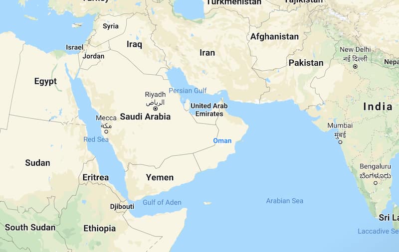 where is oman on the map