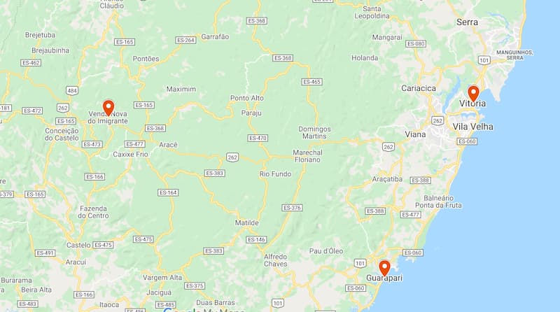 Onde fica Venda Nova do Imigrante no mapa