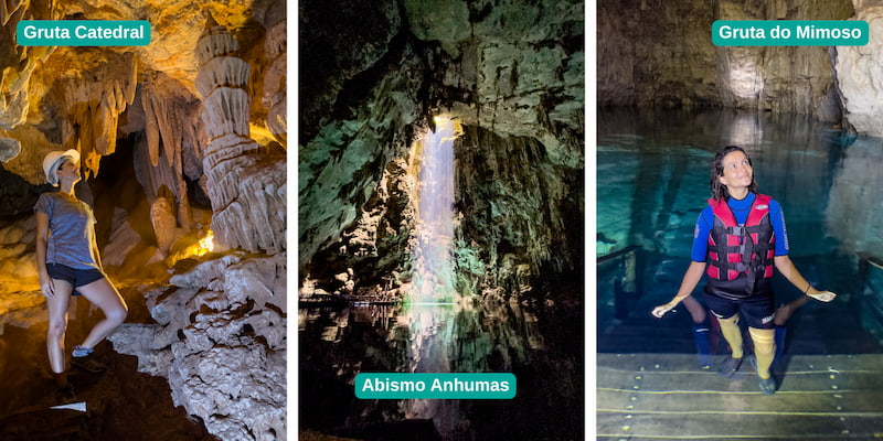 Cavernas - uma das atrações para viajar para Bonito