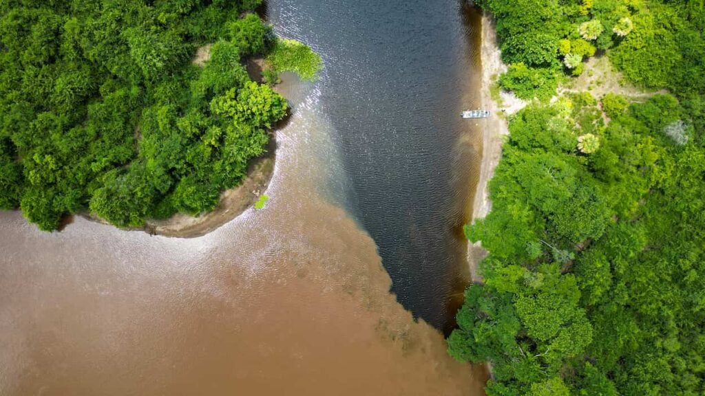 Imagem aérea do Rio Salobra em Miranda MS